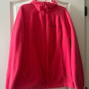 Columbia Vibrant Pink Hooded Fleece Jacket
